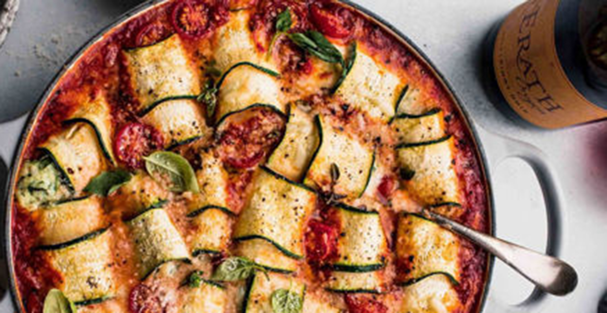 zucchini lasagna with erath oregon pinot noir