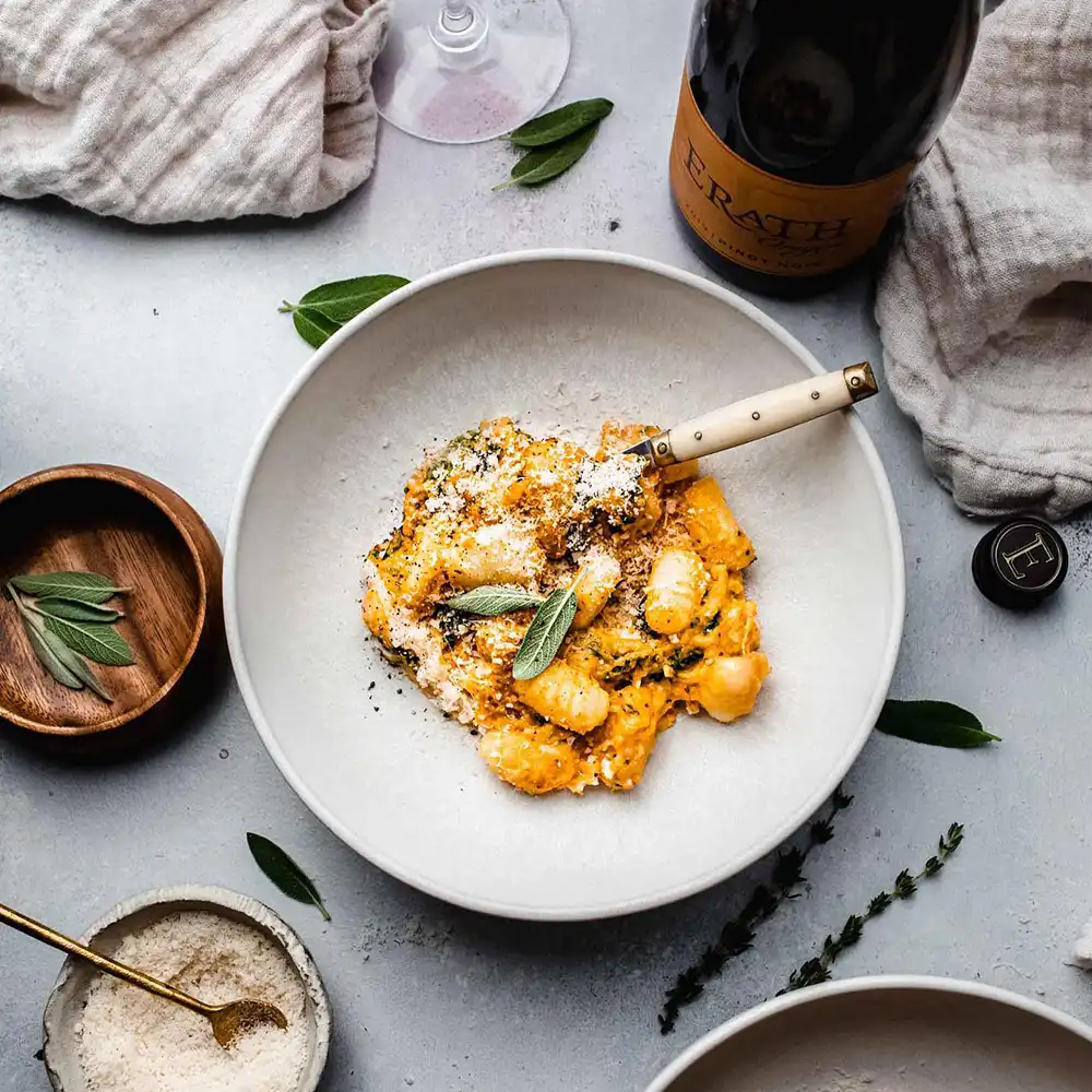 Cheesy Baked Gnocchi with Pumpkin & Kale