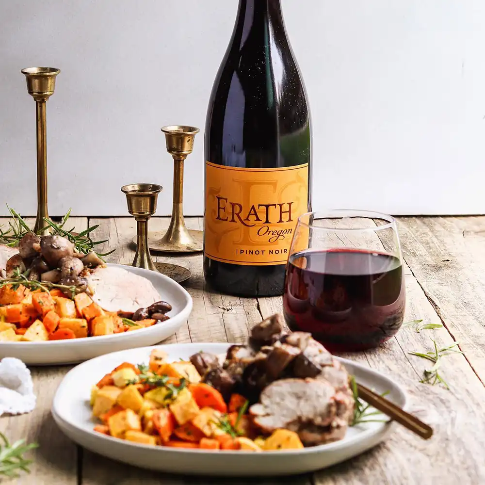 Pork Tenderloin with Roasted Vegetables and Mushrooms