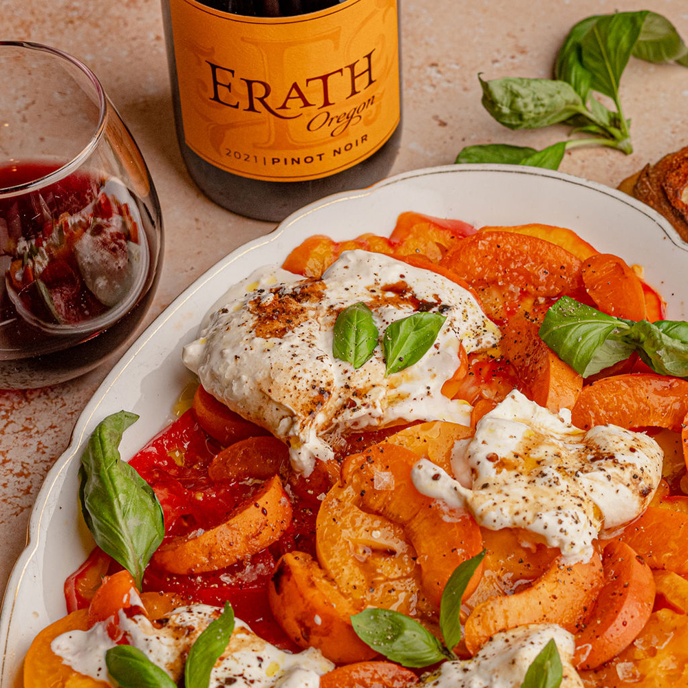 Tomato and Apricot Salad with Burrata
