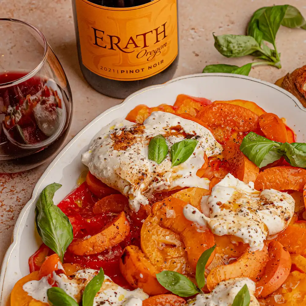 Tomato and Apricot Salad with Burrata