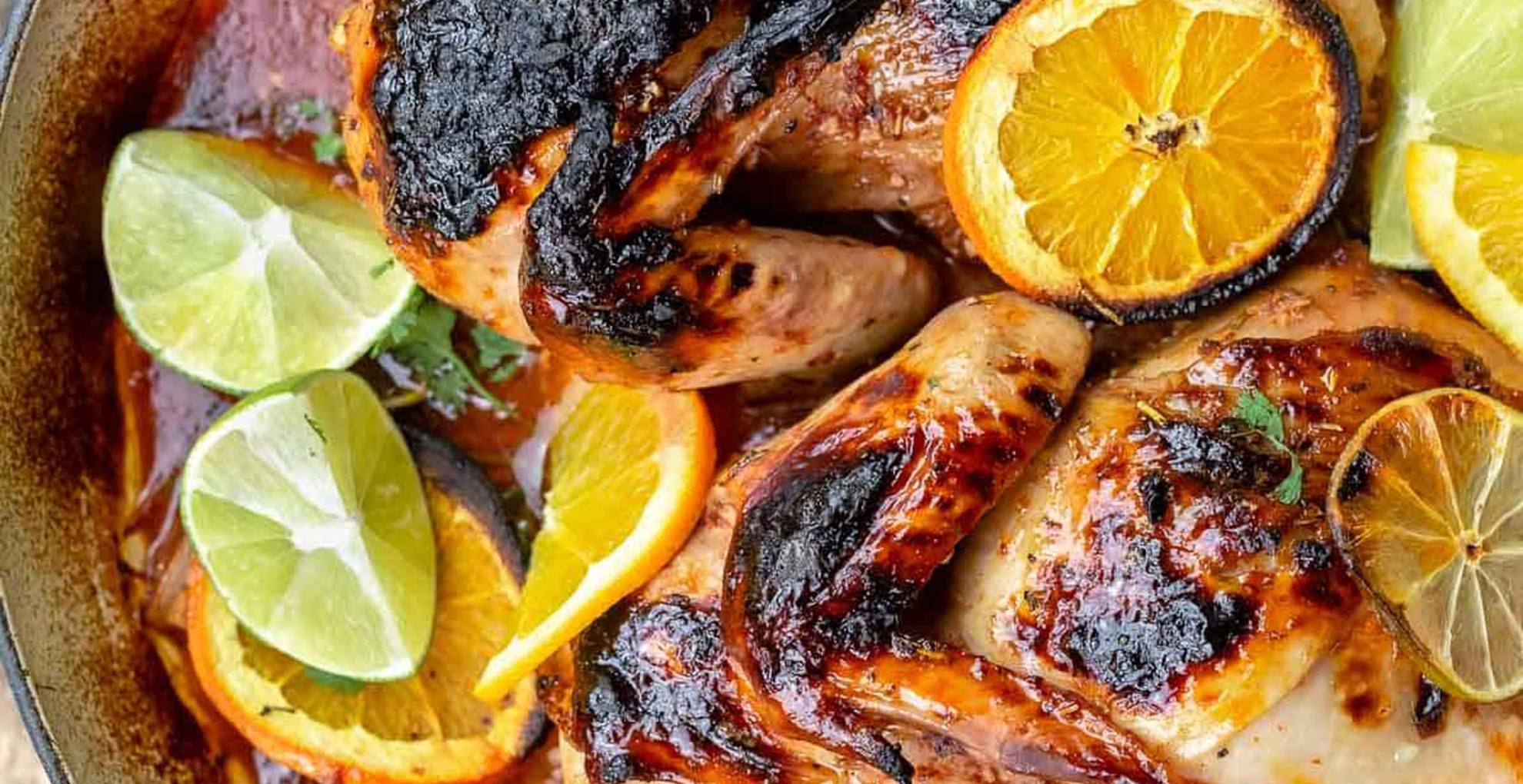 close up on citrus rosemary chicken