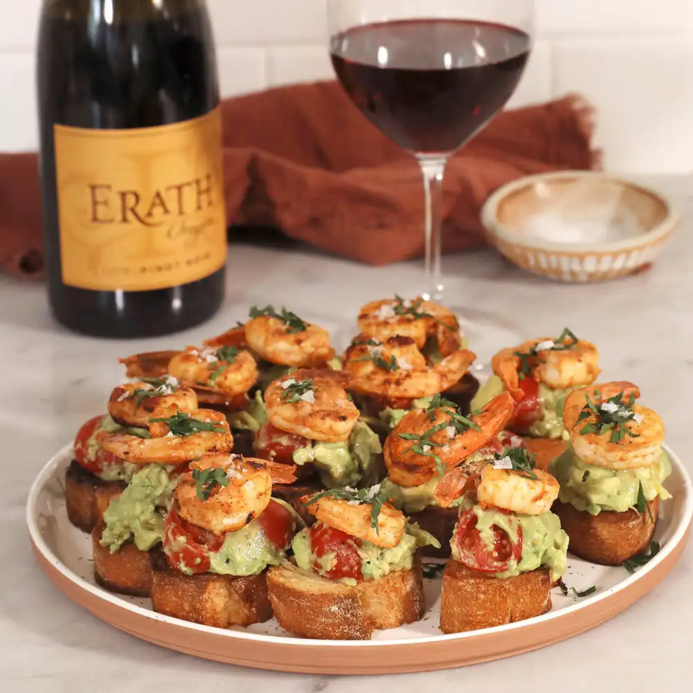 Spicy Shrimp & Garlic Crostini