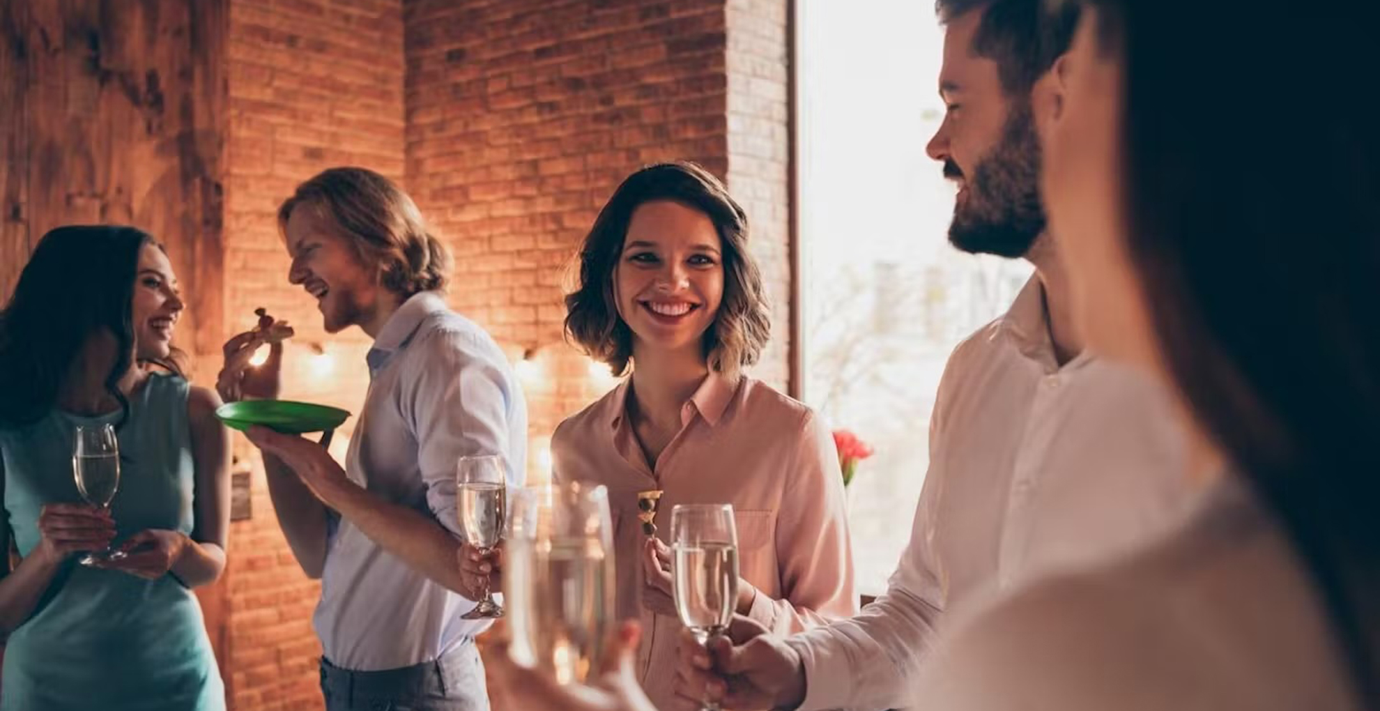 people hanging in tasting room