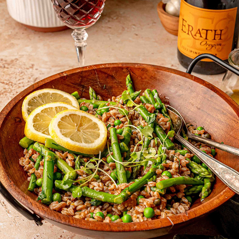 Spring Farro Salad with Asparagus