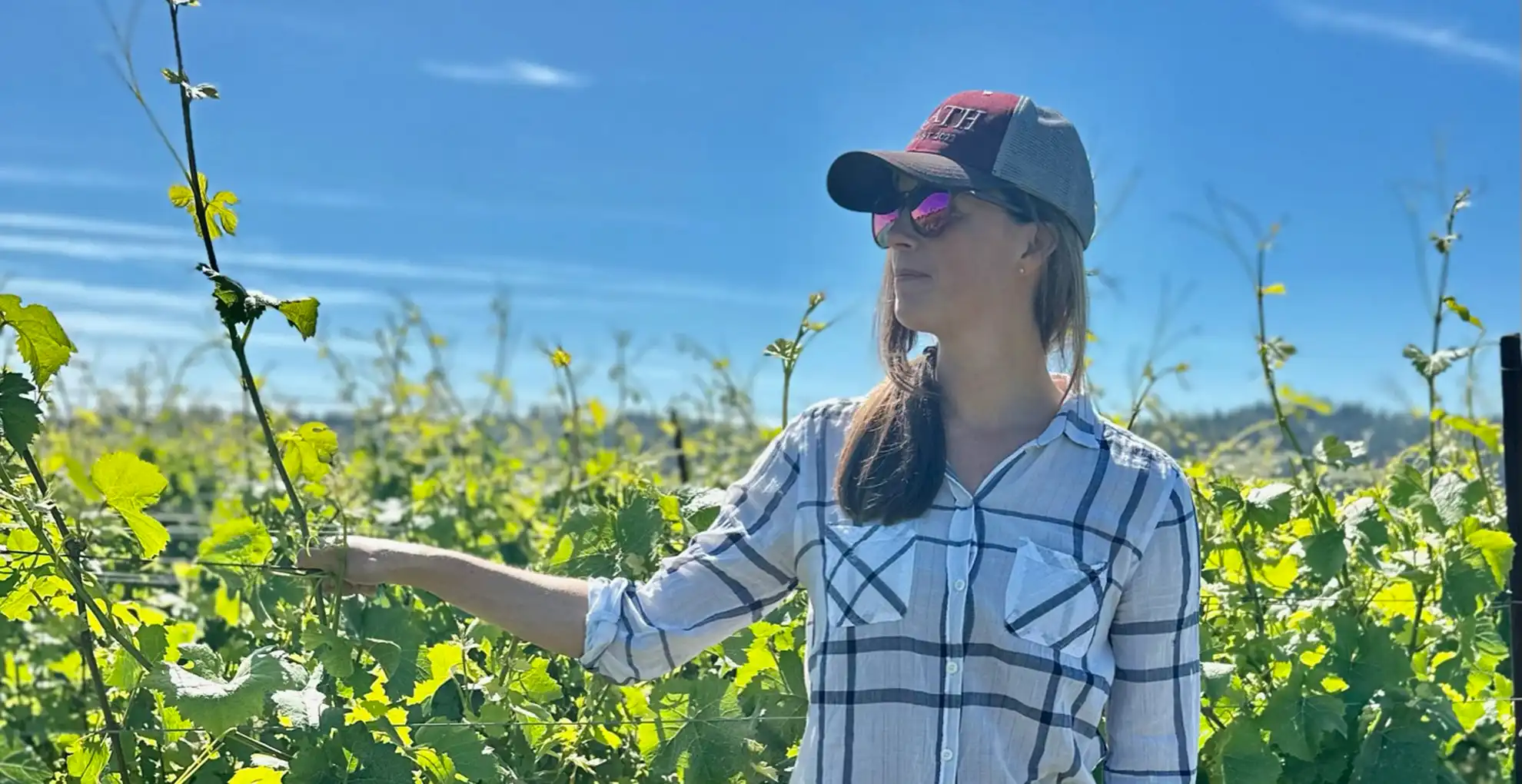 leah in vineyard in summer